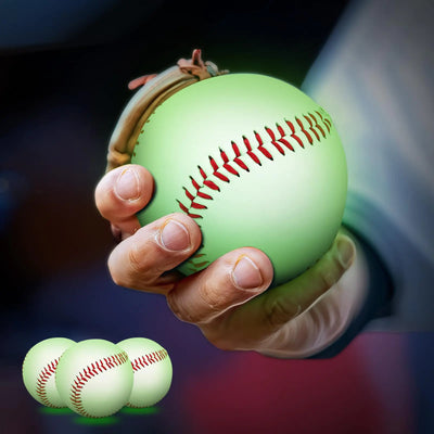 “ARTWIND light-up glow-in-the-dark baseballs 3-pack – official size with red stitching”