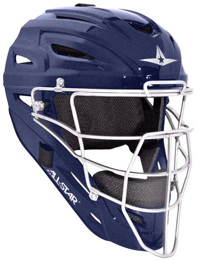 “All-Star MVP2500 solid shell adult catcher’s helmet with steel cage – black”