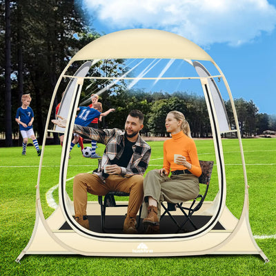 “Clear bubble tent shelter for 1–2 people – waterproof and windproof pop-up sports pod for outdoor events, fishing, and camping”