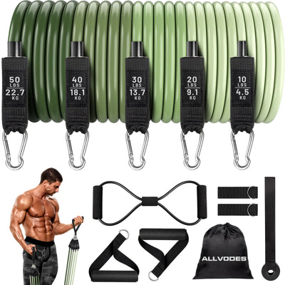 “Complete resistance band set with door anchor, handles, and ankle straps – ideal for strength training, home workouts, and physical therapy”