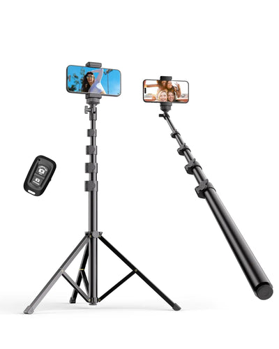 “EMART 62 inch tripod stand for iPhone with Bluetooth remote – adjustable phone tripod for video recording, selfies, and ring light filming”