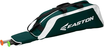Easton E100T green traditional baseball and softball equipment bag with bat sleeves and shoulder strap