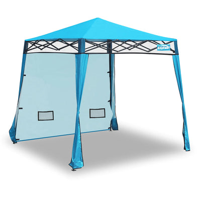 “EzyFast 8x8 pop-up canopy tent with weight bags – portable camping shelter with vented top”