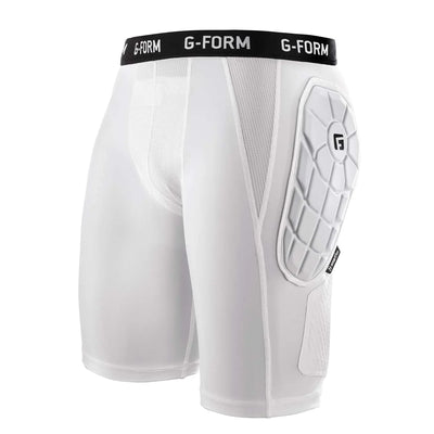 “G-Form Elite Bandit white sliding shorts – adult small compression baseball shorts with SmartFlex padding”
