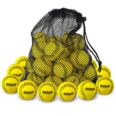 “GoSports mini foam baseballs 20 or 50 pack – yellow batting training balls for pitching machines”