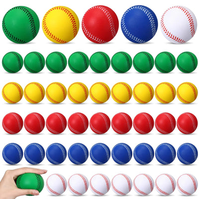 Jenaai 50-pack 9-inch soft foam baseballs in multiple colors for adult batting practice and league training”