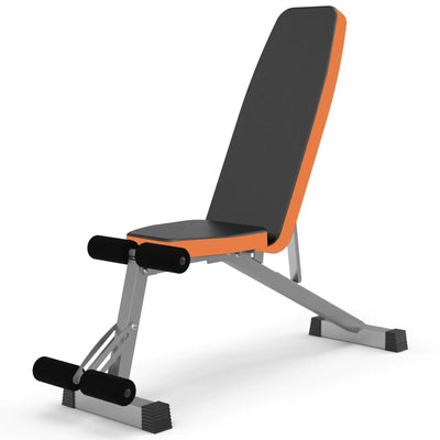 “Leikefitness adjustable orange weight bench in incline position for home full-body workouts”