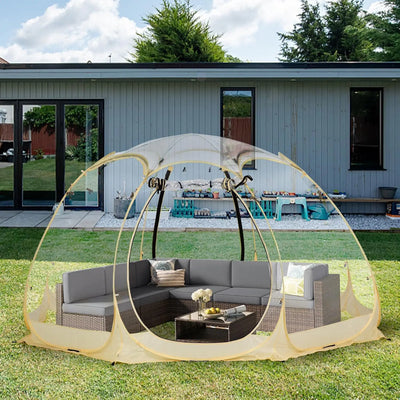 “Lenotos clear bubble dome tent 12x12 – waterproof winter igloo shelter for outdoor use”