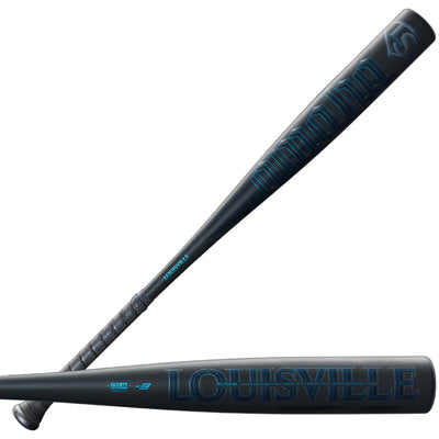 Black Louisville Slugger baseball bat on a white background