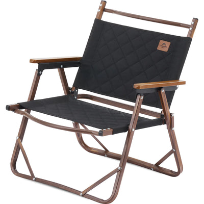 “Naturehike MW02 ultralight folding camping chair with padded seat, aluminum frame, armrests, and back storage – collapsible outdoor chair”