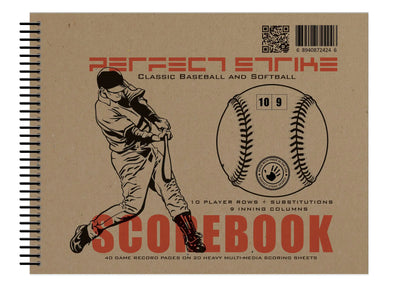 “Perfect Strike 2-pack baseball and softball scorebooks with scoring instructions and durable covers for coaching and league use”