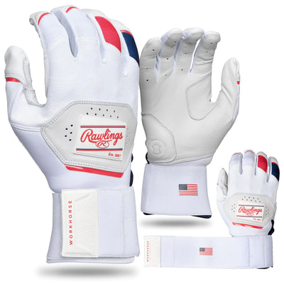“Rawlings Workhorse batting gloves – adult small USA design with compression strap”