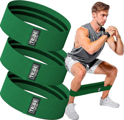“Set of non-slip fabric resistance bands for legs and glutes – ideal for squats, hip workouts, and strength training”