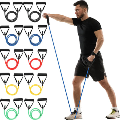 “Shappy 10-piece resistance bands set with handles, ankle straps, and carry bag – 20 to 60 lb workout and rehab bands for strength training”
