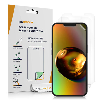 “kwmobile ultra-clear screen protectors for iPhone 14 Plus – 3 pack with anti-scratch film”